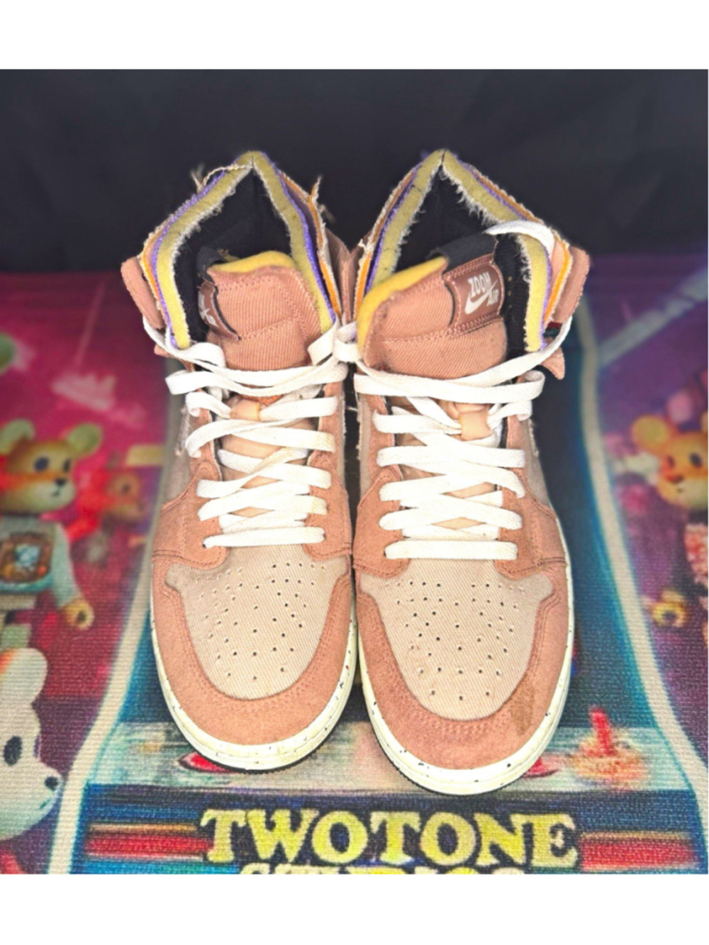 Nike Air Jordan 1 Zoom Air Men’s High Top Lace Up Basketball Pink/White/Purple